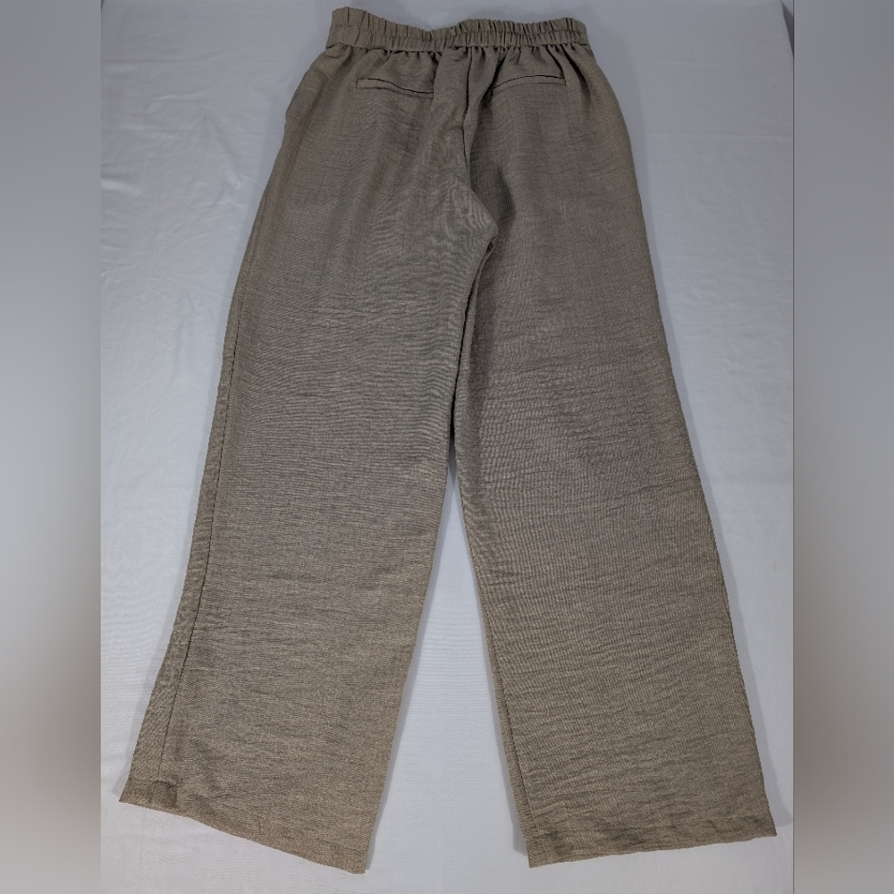 Monteau Los Angeles Pleated Beige Wide-Leg Pants Size Large - Picture 2 of 11